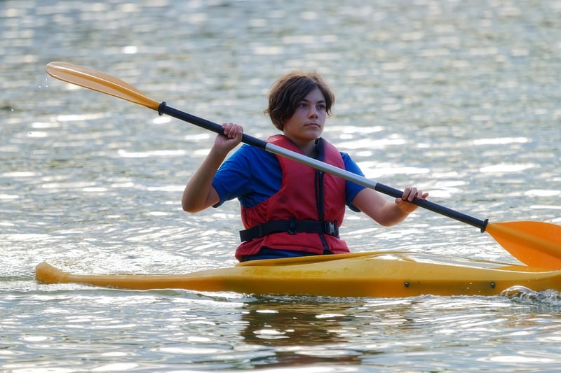 Kayaking on a lake